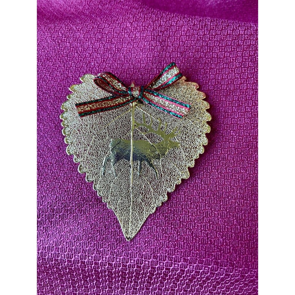 Vintage 24k Gold-Dipped real cottonwood or aspen Leaf Ornament